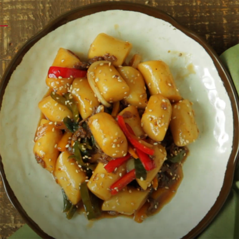 Bánh gạo Hàn xào bơ