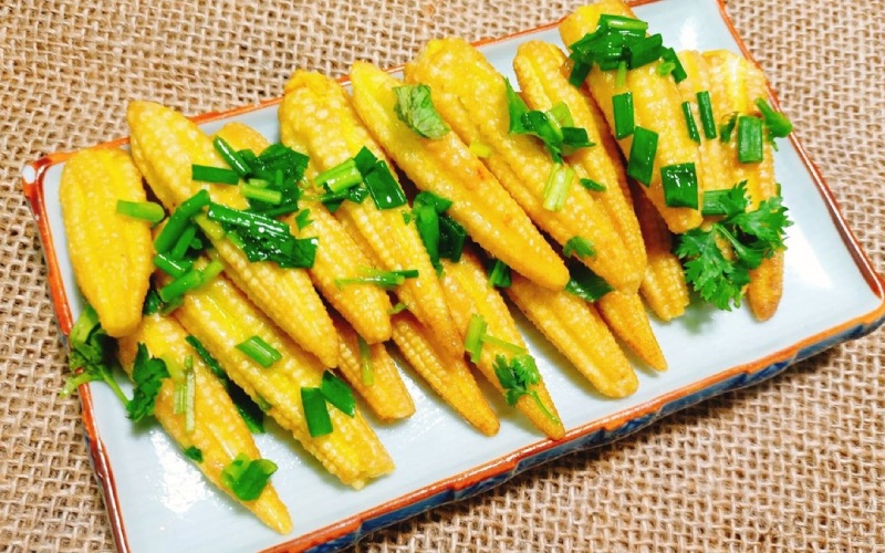 Bắp non hấp xay mịn