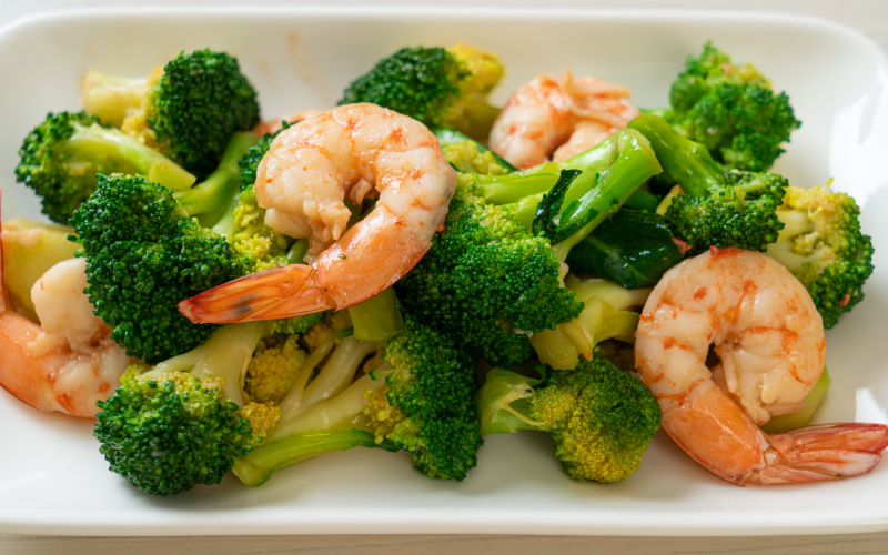 Bông cải xanh xào tôm