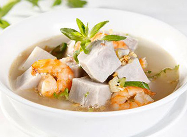 Canh khoai sọ nấu tôm