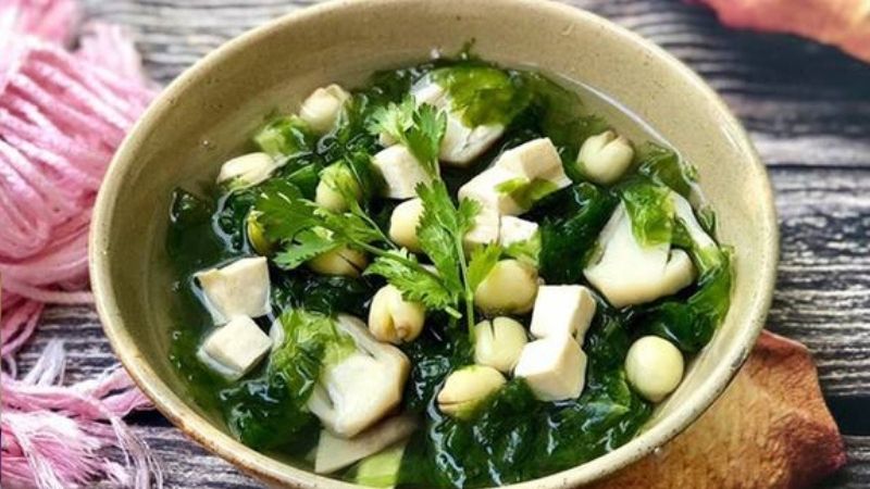 Canh nấm rong biển chay