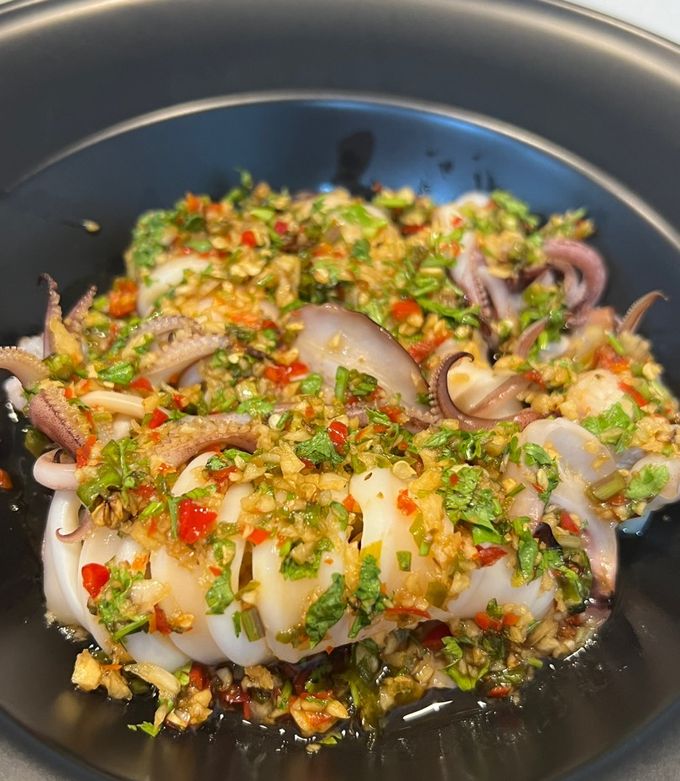 Mực sốt xanh Thái