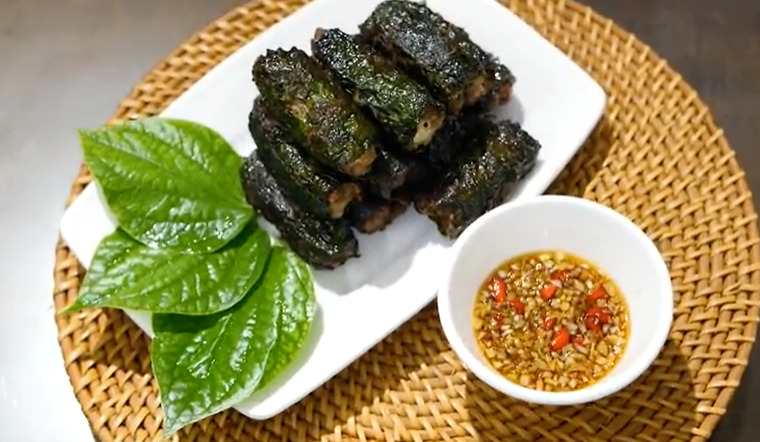 Thịt bằm chiên lá lốt