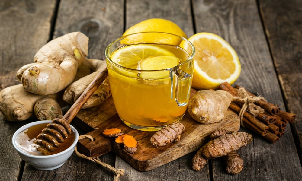Trà gừng mật ong nóng