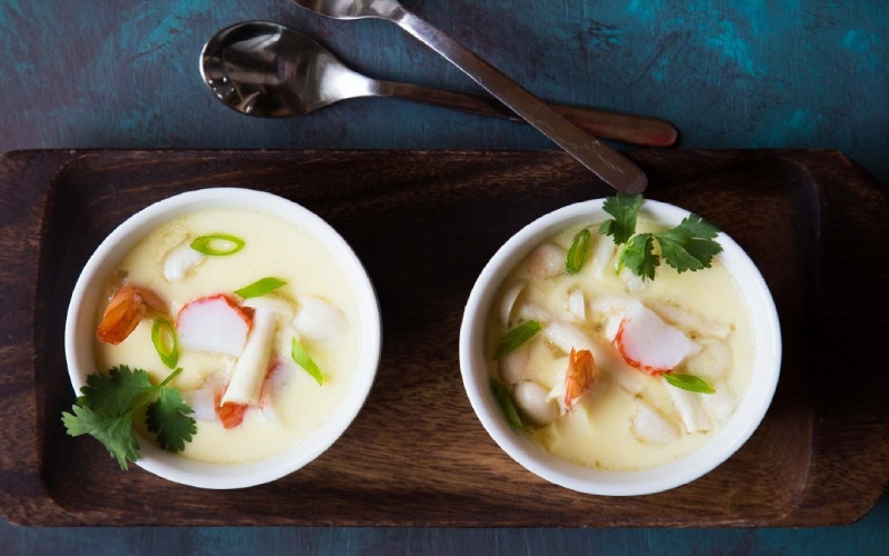 Trứng hấp sữa nhạt