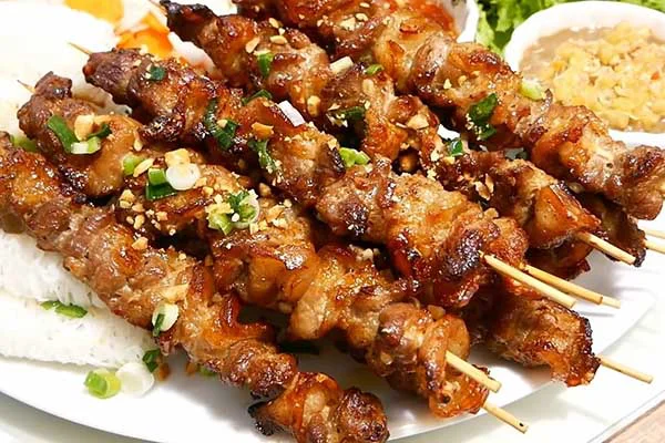 Xiên thịt heo nướng